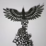 gravura si debitare piele pasarea phoenix