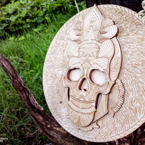 Gravura tablou shamanic - craniu