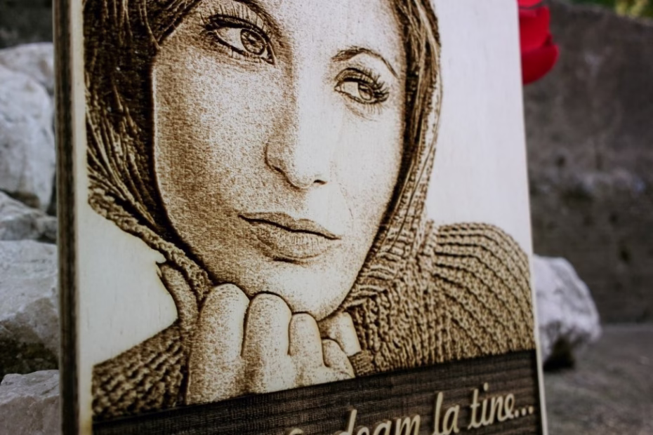 tablou gravura portret fata ma gandeam la tine, personalizat, pret, preturi, gravuri, gravura, personalizare, laser, cadou, debitare